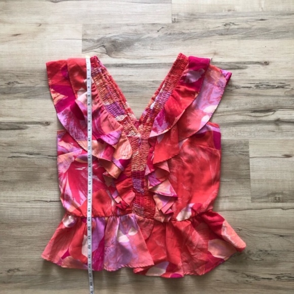 Sofia by Sofia Vergara Pink and Red Ruffle Blouse - Picture 6 of 7